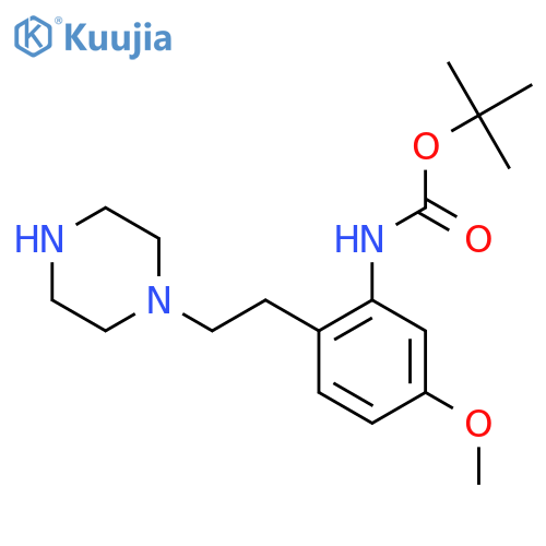tert-butyl N-{5-methoxy-2-2-(piperazin-1-yl)ethylphenyl}carbamate structure