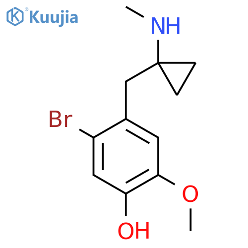 5-bromo-2-methoxy-4-{1-(methylamino)cyclopropylmethyl}phenol structure