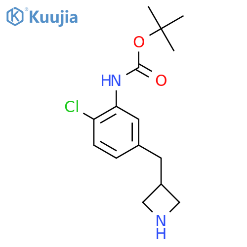 tert-butyl N-{5-(azetidin-3-yl)methyl-2-chlorophenyl}carbamate structure
