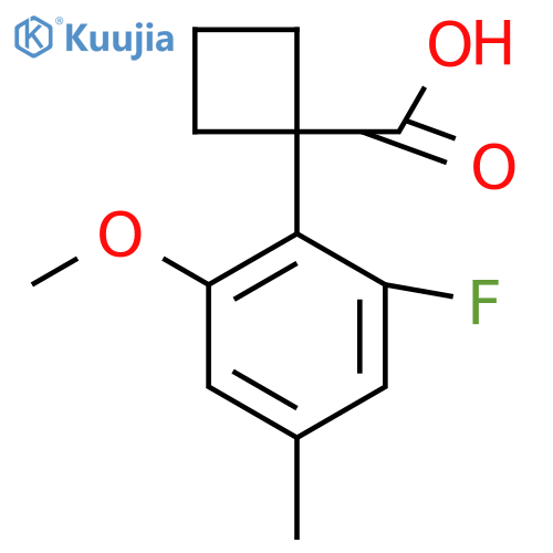 1-(2-fluoro-6-methoxy-4-methylphenyl)cyclobutane-1-carboxylic acid structure