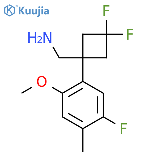 3,3-difluoro-1-(5-fluoro-2-methoxy-4-methylphenyl)cyclobutylmethanamine structure