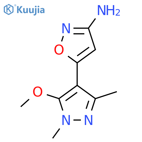 5-(5-methoxy-1,3-dimethyl-1H-pyrazol-4-yl)-1,2-oxazol-3-amine structure