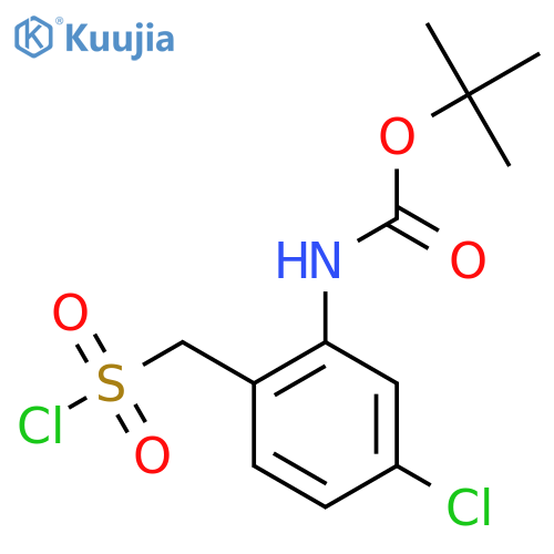 tert-butyl N-{5-chloro-2-(chlorosulfonyl)methylphenyl}carbamate structure