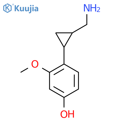 4-2-(aminomethyl)cyclopropyl-3-methoxyphenol structure