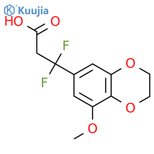 3,3-difluoro-3-(8-methoxy-2,3-dihydro-1,4-benzodioxin-6-yl)propanoic acid structure