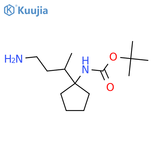 tert-butyl N-[1-(4-aminobutan-2-yl)cyclopentyl]carbamate structure