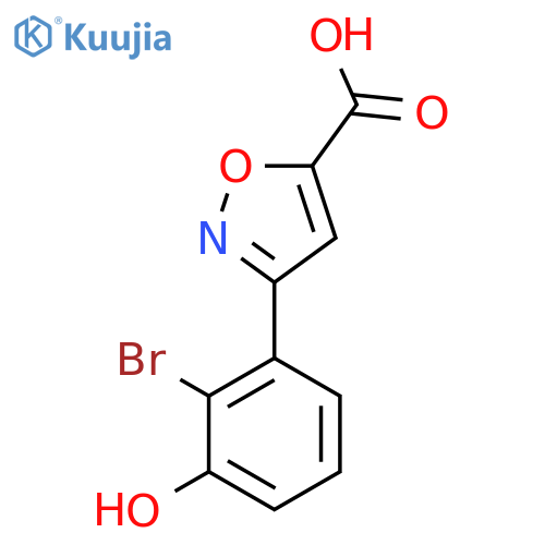 3-(2-bromo-3-hydroxyphenyl)-1,2-oxazole-5-carboxylic acid structure