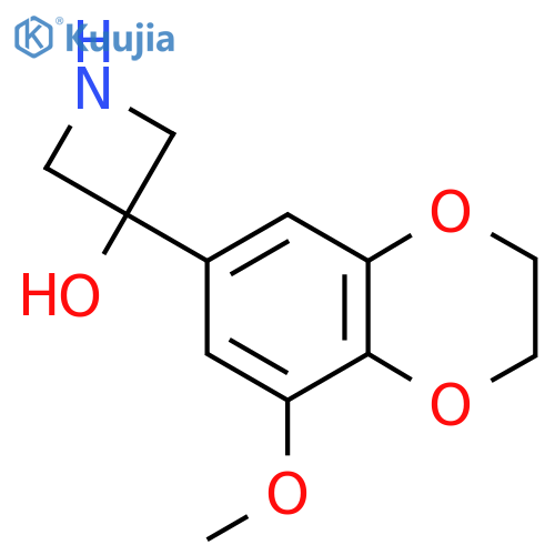 3-(8-methoxy-2,3-dihydro-1,4-benzodioxin-6-yl)azetidin-3-ol structure