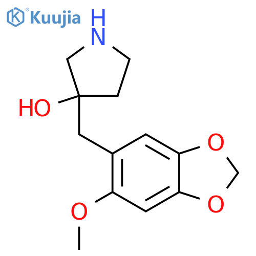 3-(6-methoxy-1,3-dioxaindan-5-yl)methylpyrrolidin-3-ol structure