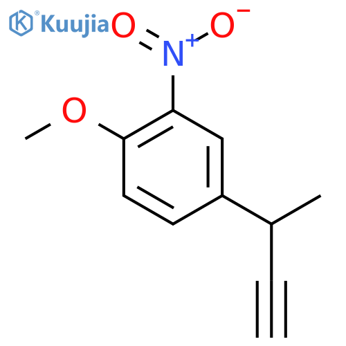 4-(but-3-yn-2-yl)-1-methoxy-2-nitrobenzene structure