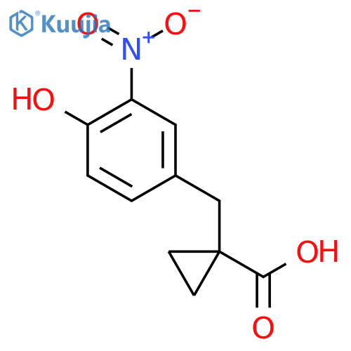 1-(4-hydroxy-3-nitrophenyl)methylcyclopropane-1-carboxylic acid structure
