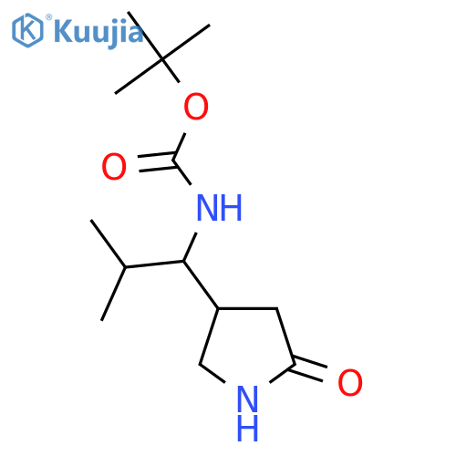 tert-butyl N-2-methyl-1-(5-oxopyrrolidin-3-yl)propylcarbamate structure