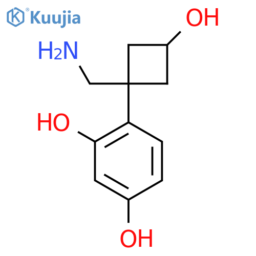 4-1-(aminomethyl)-3-hydroxycyclobutylbenzene-1,3-diol structure