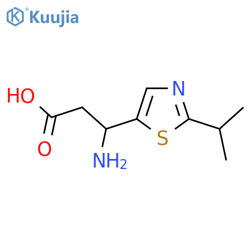 3-amino-3-2-(propan-2-yl)-1,3-thiazol-5-ylpropanoic acid structure