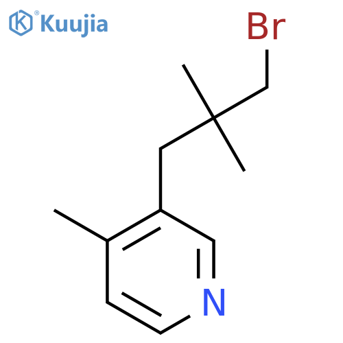 3-(3-bromo-2,2-dimethylpropyl)-4-methylpyridine structure