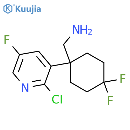 1-(2-chloro-5-fluoropyridin-3-yl)-4,4-difluorocyclohexylmethanamine structure