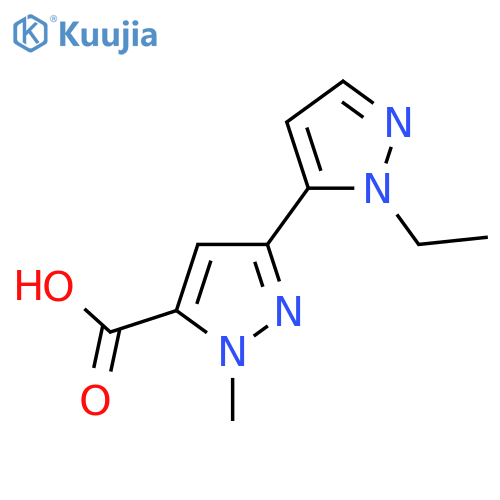 3-(1-ethyl-1H-pyrazol-5-yl)-1-methyl-1H-pyrazole-5-carboxylic acid structure