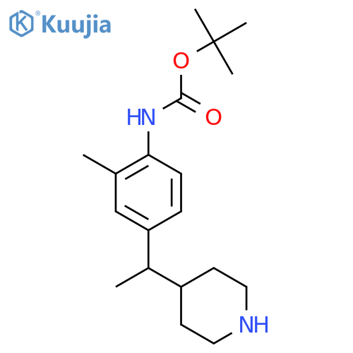 tert-butyl N-{2-methyl-4-1-(piperidin-4-yl)ethylphenyl}carbamate structure