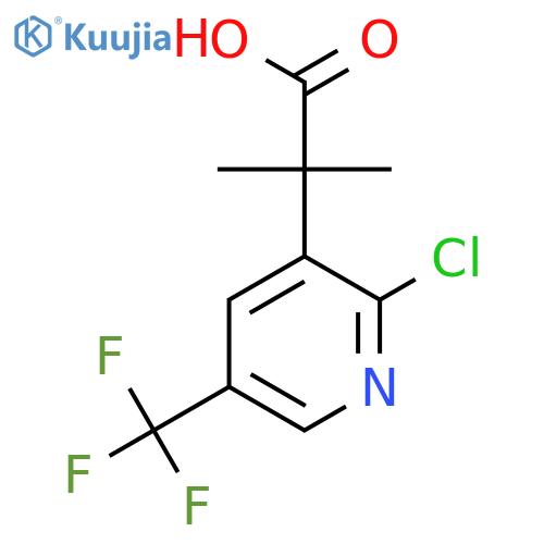 2-2-chloro-5-(trifluoromethyl)pyridin-3-yl-2-methylpropanoic acid structure