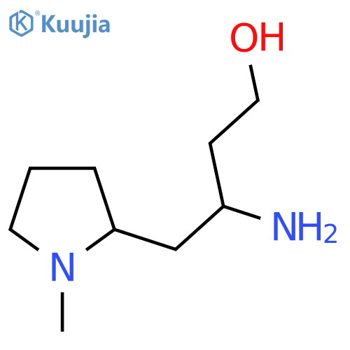 3-amino-4-(1-methylpyrrolidin-2-yl)butan-1-ol structure