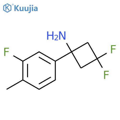 3,3-difluoro-1-(3-fluoro-4-methylphenyl)cyclobutan-1-amine structure