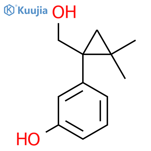 3-1-(hydroxymethyl)-2,2-dimethylcyclopropylphenol structure