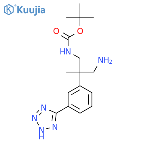 tert-butyl N-{3-amino-2-methyl-2-3-(1H-1,2,3,4-tetrazol-5-yl)phenylpropyl}carbamate structure