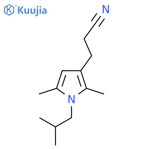3-2,5-dimethyl-1-(2-methylpropyl)-1H-pyrrol-3-ylpropanenitrile structure