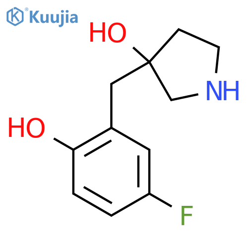 3-(5-fluoro-2-hydroxyphenyl)methylpyrrolidin-3-ol structure