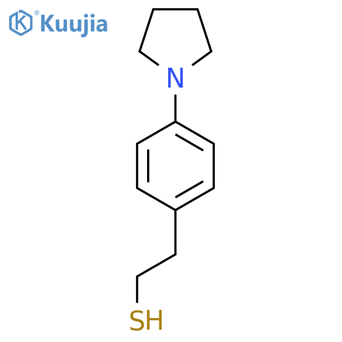 2-4-(pyrrolidin-1-yl)phenylethane-1-thiol structure