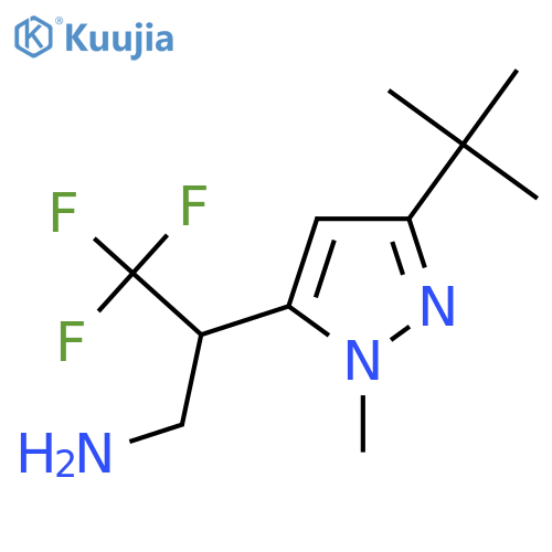 2-(3-tert-butyl-1-methyl-1H-pyrazol-5-yl)-3,3,3-trifluoropropan-1-amine structure