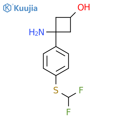 3-amino-3-{4-(difluoromethyl)sulfanylphenyl}cyclobutan-1-ol structure