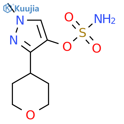 1-methyl-3-(oxan-4-yl)-1H-pyrazol-4-yl sulfamate structure