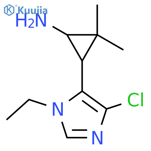 3-(4-chloro-1-ethyl-1H-imidazol-5-yl)-2,2-dimethylcyclopropan-1-amine structure