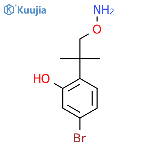 2-1-(aminooxy)-2-methylpropan-2-yl-5-bromophenol structure