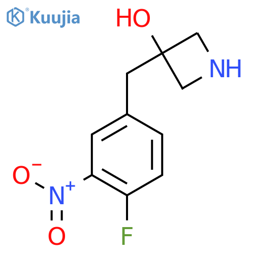 3-(4-fluoro-3-nitrophenyl)methylazetidin-3-ol structure