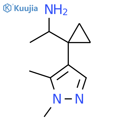 1-1-(1,5-dimethyl-1H-pyrazol-4-yl)cyclopropylethan-1-amine structure