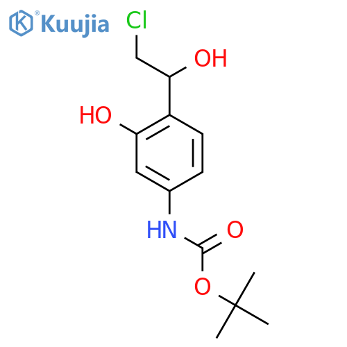 tert-butyl N-4-(2-chloro-1-hydroxyethyl)-3-hydroxyphenylcarbamate structure