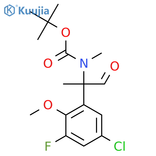 tert-butyl N-2-(5-chloro-3-fluoro-2-methoxyphenyl)-1-oxopropan-2-yl-N-methylcarbamate structure