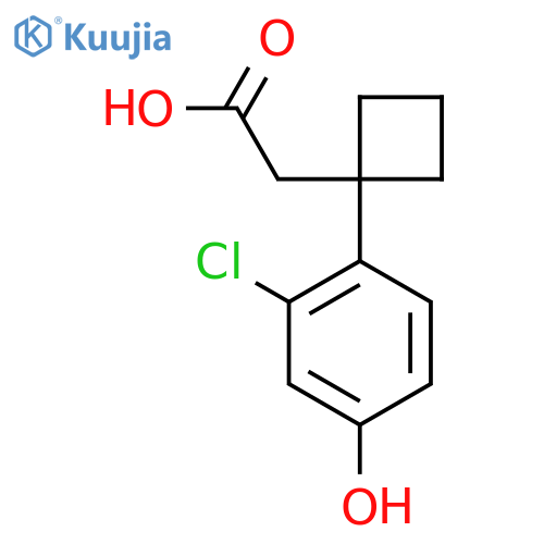 2-1-(2-chloro-4-hydroxyphenyl)cyclobutylacetic acid structure