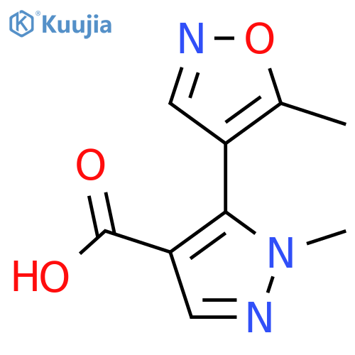 1-methyl-5-(5-methyl-1,2-oxazol-4-yl)-1H-pyrazole-4-carboxylic acid structure