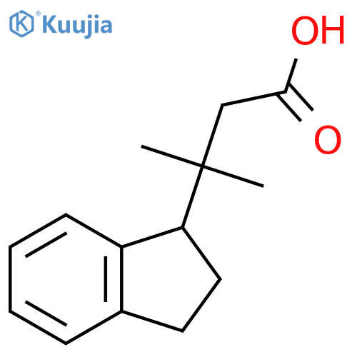 3-(2,3-dihydro-1H-inden-1-yl)-3-methylbutanoic acid structure