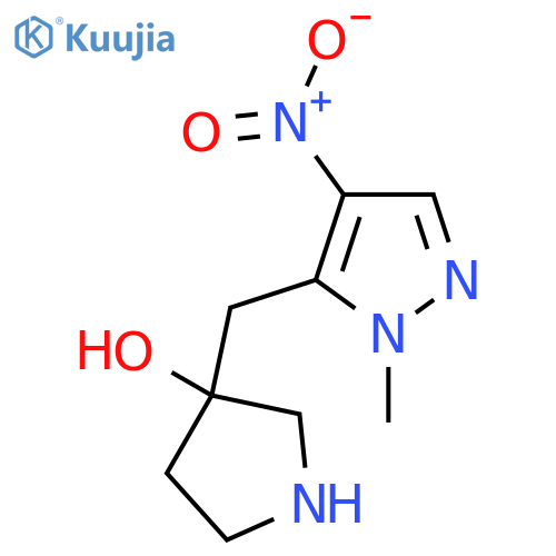 3-(1-methyl-4-nitro-1H-pyrazol-5-yl)methylpyrrolidin-3-ol structure