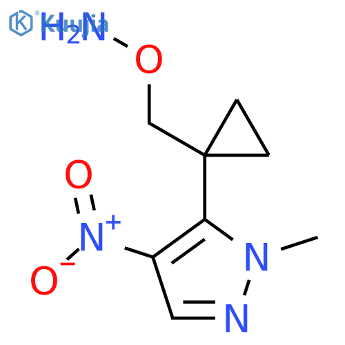 O-{1-(1-methyl-4-nitro-1H-pyrazol-5-yl)cyclopropylmethyl}hydroxylamine structure