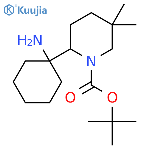 tert-butyl 2-(1-aminocyclohexyl)-5,5-dimethylpiperidine-1-carboxylate structure
