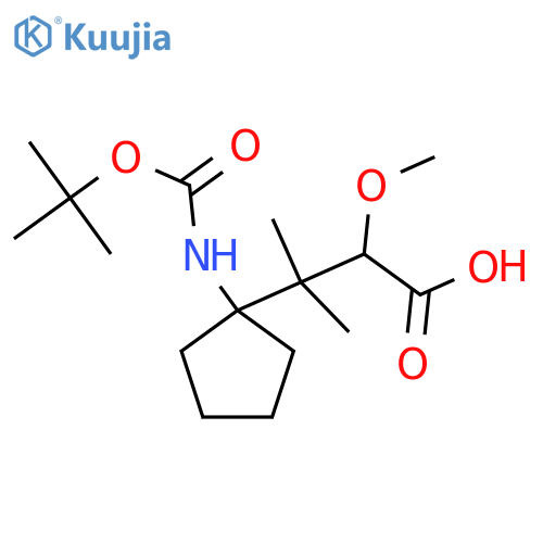 3-(1-{(tert-butoxy)carbonylamino}cyclopentyl)-2-methoxy-3-methylbutanoic acid structure