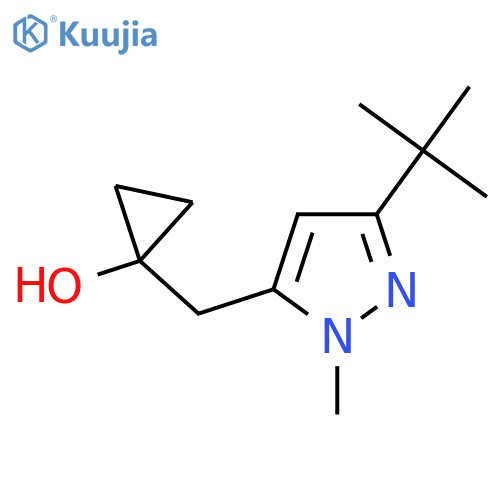 1-(3-tert-butyl-1-methyl-1H-pyrazol-5-yl)methylcyclopropan-1-ol structure
