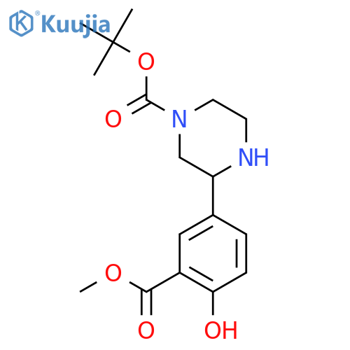 tert-butyl 3-4-hydroxy-3-(methoxycarbonyl)phenylpiperazine-1-carboxylate structure
