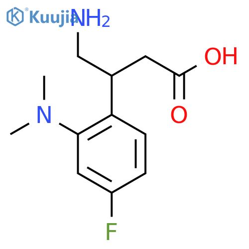 4-amino-3-2-(dimethylamino)-4-fluorophenylbutanoic acid structure