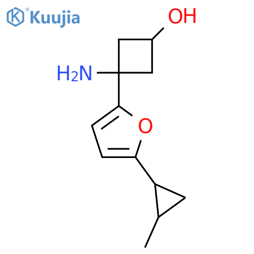 3-amino-3-5-(2-methylcyclopropyl)furan-2-ylcyclobutan-1-ol structure